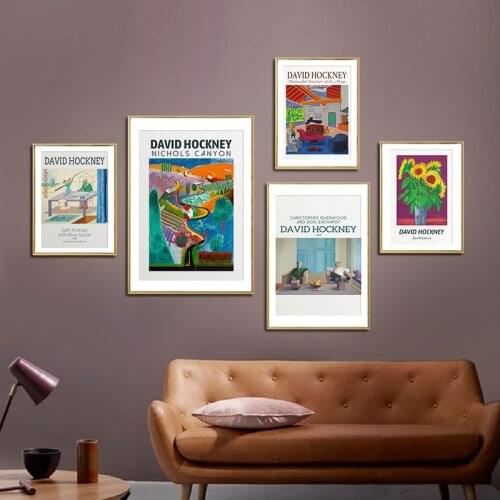 Famous Abstract Art David Hockney Museum Print Wall Pictures Canvas Painting Exhibition Poster for Living Room Modern Home Decor