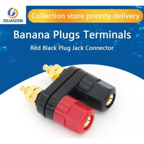 Quality Banana plugs Couple Terminals Red Black Connector Amplifier Terminal Binding Post Banana Speaker Plug Jack