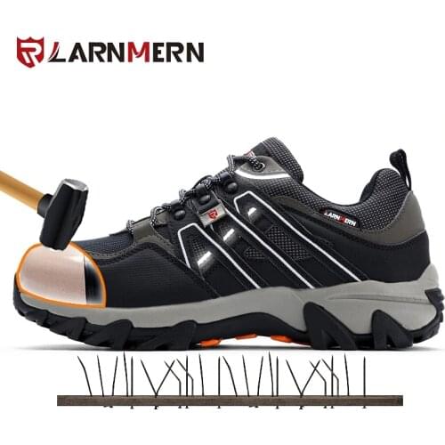LARNMERN SRC non-slip Work Safety Shoes For Men Summer Breathable Boots Steel Toe Anti-Smashing Construction Safety Work Sneaker