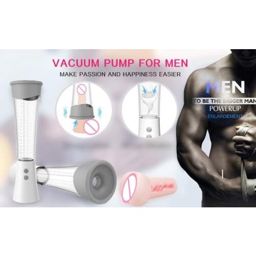 Penis Pump Sex Toys for Men Enlarger Male Masturbator Vacuum Pump for Penis Extender Enlargement USB Rechargeable Penis Blowjob