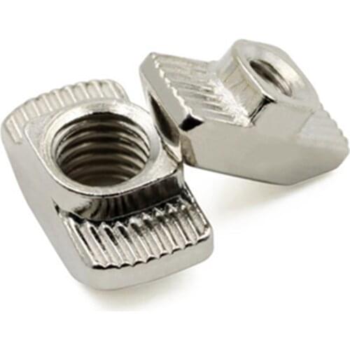 Stainless Steel Rod Slot T-nut Sliding 20pcs M4 For 20/30 Series Nut Hammer Head Drop In Fasten Connector Aluminum Extrusions