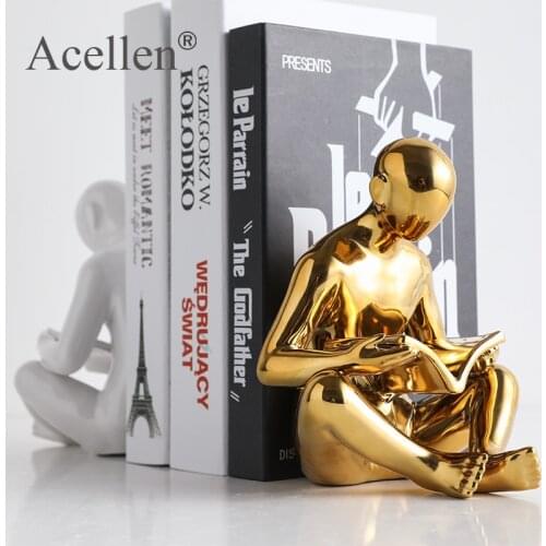 Nordic Creative Ceramics Character Bookend Crafts Ornament Home Decor Modern Living Room Decoration Accessories Adornment Gift