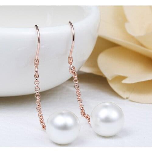 New 925 Sterling Silver Earrings Natural Freshwater Pearl Earrings Long Earrings Fashion Jewelry