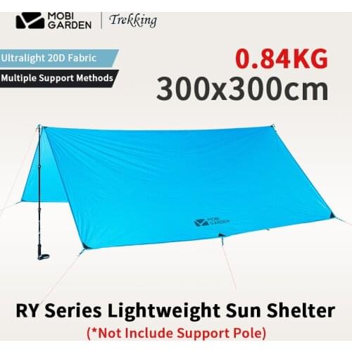 MOBI GARDEN RY 20D Nylon Sun Shelter Tent 0.84kg Ultralight Multi-person Outdoor PU3000mm Portable Sunshade Camping Picnic