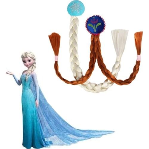 Halloween Frozen Princess Aisha Braided Childrens Wig, Princess Anna Braided Wig, Frozen Aisha, Princess Anna Cute Headgear