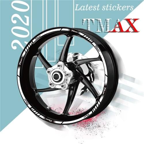 Motorcycle front and rear wheels full cover outer rim sticker stripe wheel tire decal For YAMAHA TMAX tmax