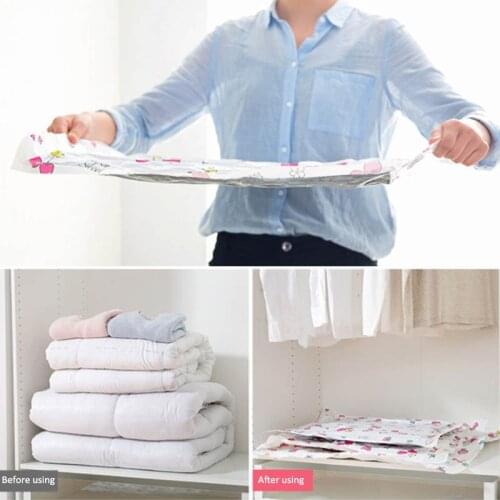 Home Organizer Seal Compressed Portable Vacuum Storage Bag Travel Supplies Foldable 1Pcs Save Space Plastic