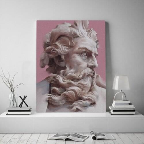 Plaster Statue Aesthetics Portrait Poster Wall Art Nordic Home Decor For Living Room Bedroom Wooden Framed Canvas Painting Gifts
