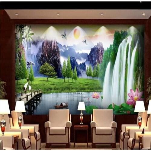 Custom nature scenery 3d landscape wallpaper landscape wallpapers decorative painting TV sofa background wall