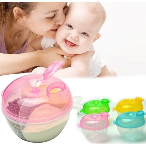 Portable milk powder food container storage box three grid milk powder box baby food storage baby feeding accessories