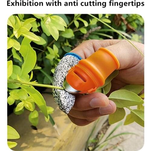 Durable Thumb Knife Finger Protector Vegetable Harvesting Plant Blade Scissors Cutting Ring Gloves Kitchen Gadget Gardening Tool