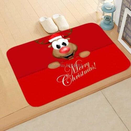 Christmas Santa Reindeer Snowman Anti-slip Doormat Rug Floor Mat Bathroom Carpet