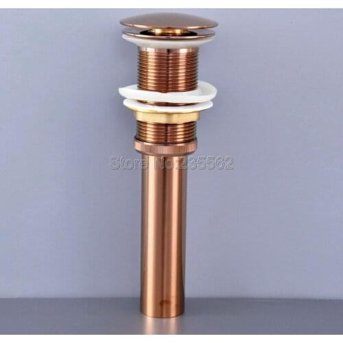 Rose Gold Copper Round Cap Pop UP Sink Basin Waste / Drain Without Overflow Lsd076