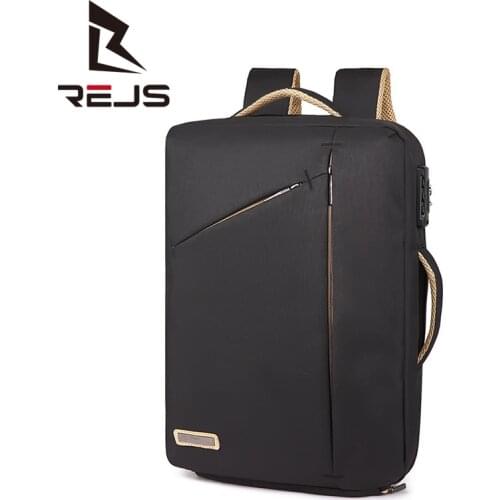 REJS LANGT Laptop Backpack Men 15.6 Inch Anti-Theft Travel Mochila Casual School Backpacks for Teenager Handbag Male Rucksack