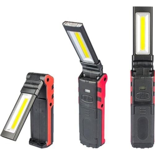 Super Bright COB LED Working Light With Magnetic Base & Hook USB Rechargeable Dimmable Flashlight AXYC