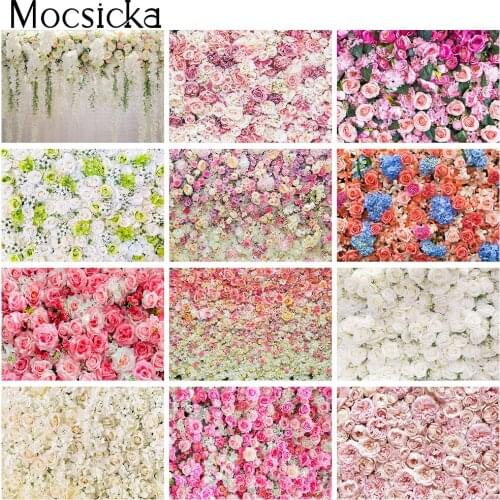 Wedding Flowers Backdrop for Photography Bridal Shower GIrls Women Birthday Background for Photo Studio Photocall Floral Wall