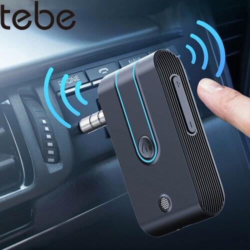 Tebe Bluetooth 5.0 Car Receiver 3.5mm Aux Jack Stereo Wireless Stereo Audio Adapter For Headphones Speaker Car Computer
