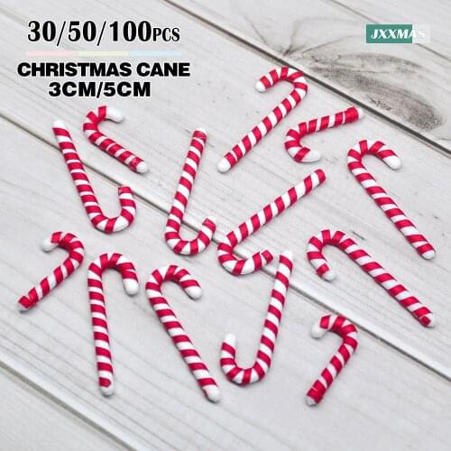 30/50/100Pcs Candy Cane Christmas Decoration Xmas Tree Pendant Home Decoration Noel Deco New Year Party Navidad Childrens Gift