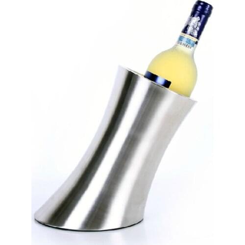 Hot style double thick stainless steel ice bucket champagne ice bucket beer ice bucket stainless steel horn ice bucket