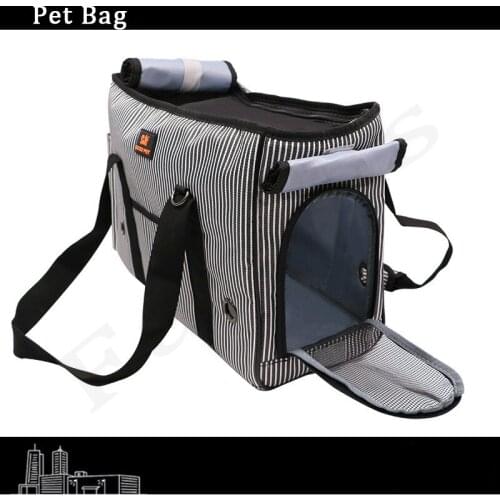 Fashion Pet Bag Breathable Dog Cat Bag Striped Print Classics Slings Portable Pet Bag Polyester For Small Dogs Outsides Dog Bag