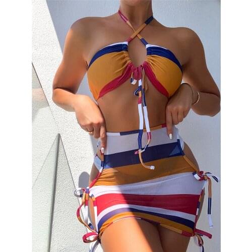 ZHBDMM Striped Swimwear