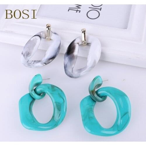 New Fashion ZA Resin Drop Earring For Women Wedding Jewelry Boho Elegant Dangle Handmade Statement Drop Earrings Gifts green