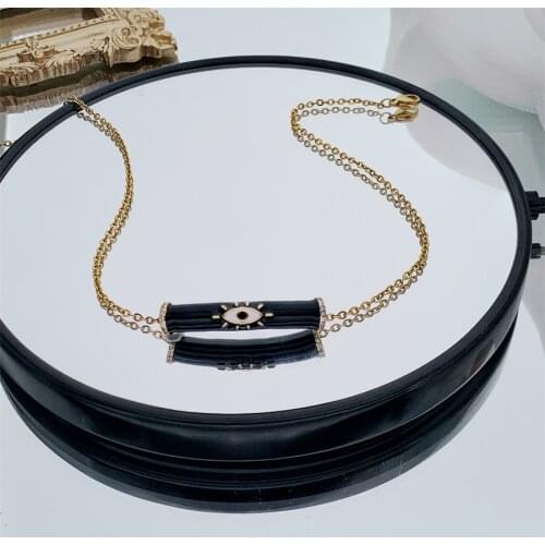 2021 New Brand Enamel Colorful Demon Eye Pendant Evil eye Necklace Fashion Womens Elbow Necklace Free Shipping