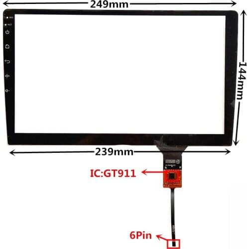 10.1 inch GT911 Capacitive Touch Digitizer for Car DVD GPS navigation multimedia Touch screen panel Glass