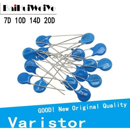 10pcs/lot 7D 10D 14D 20D Piezoresistor Varistor Series 7D220K 10D101K 10D330K 14D471K 14D220K 7D431K 10D621K 10D561K Resistor