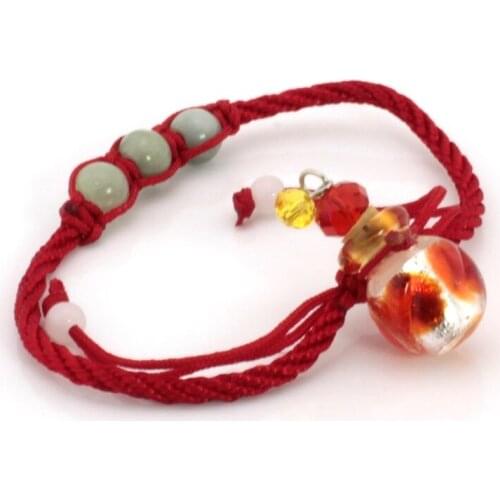 3 Beads Bracelet Glass Oil Bottle Bracelets Perfume Diffuser Bottle Adjustable Length 16-25 cm Crystal Bead Glass Bracelet