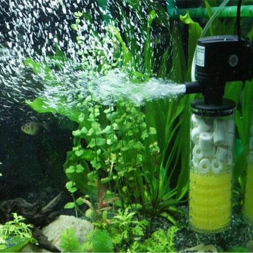 3 in 1 Aquarium Filter Silent Submersible Water Internal Filter Pump Fish Tank Water Pump Wave Maker Sponge Filter Air Pump 220V