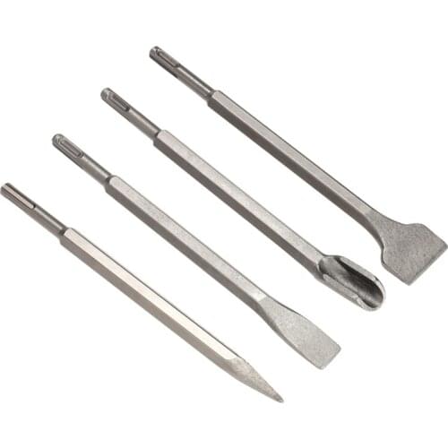 4PCS SDS Plus Chisel Set Flat Groove Bit Hammer Drill
