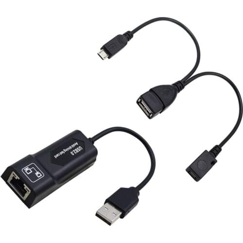 USB 2.0 To RJ45 Adapter/ 2X Mirco USB Cable LAN Ethernet Adapter For Amazon Fire TV 3 Or Stick GEN 2