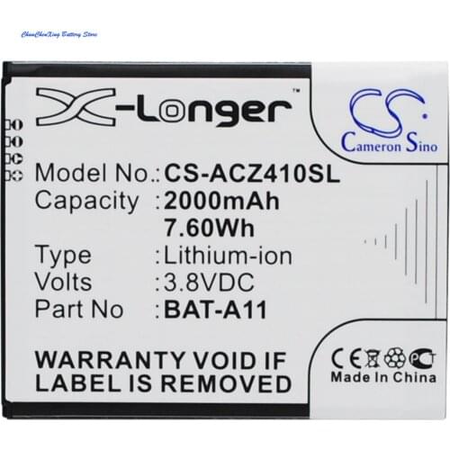 Cameron Sino High Quality Battery BAT-A11 for Acer Liquid M330, M330 Dual SIM, M330 LTE, Z330, Z410, TM01
