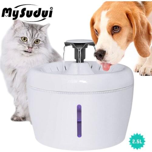 2.5L Automatic Cat Water Filter Fountain Large Drinking Feeder Bowl Silent Pet Dog Cat Water Container Dispenser Electric Usb