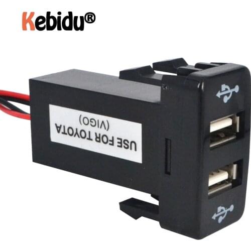 Latest Mini 12V~24V To 5V / 2.1A Dual USB Car Charger 2-Port USB 2.0 Vehicle Car Power Inverter Converter For TOYOTA