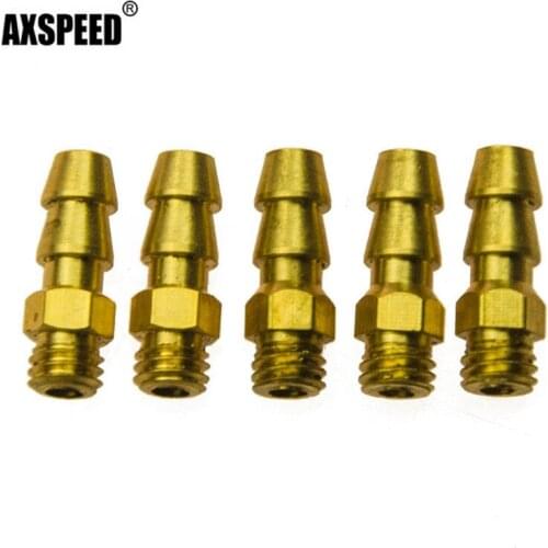 AXSPEED 5/10pcs M5 Threaded Brass Water Nipples for RC Boat