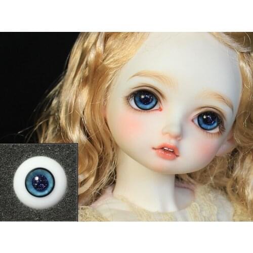 BJD doll eyeballs are suitable for 12mm 14mm16mm18mm size light blue flash pupil glass doll accessories