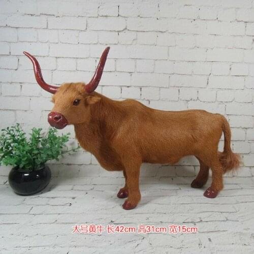 Big simulation yellow cattle toy polyethylene & furs cattle model about 42x31x15cm 1893