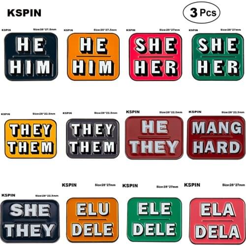 They Them She Her He Him Brooches Lapel Pin badge Brooch Pins Badges