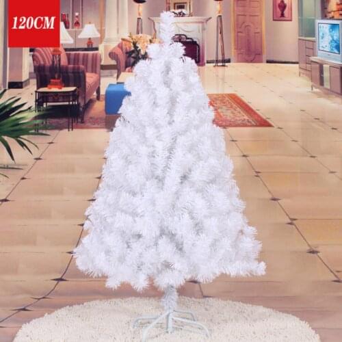 White Christmas Tree 4/5/6/7/8 FT Decorative Artificial Trees Xmas Scene Decoration Fake Pine Tree Simulation Plant Decoration