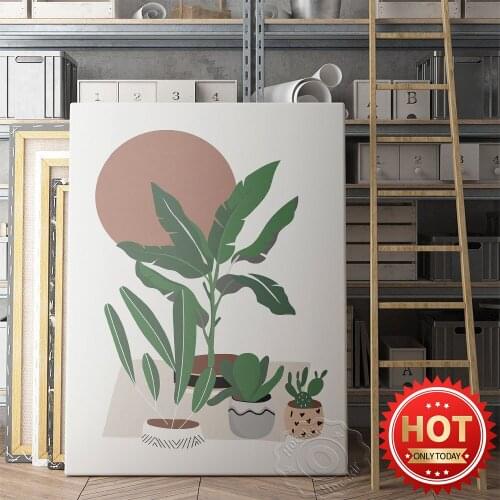 American Style Tropical Banana Leaf Decor Poster, Modern Simplicity Small Fresh Living Room Sofa Backgroud Wall Decor Art Prints