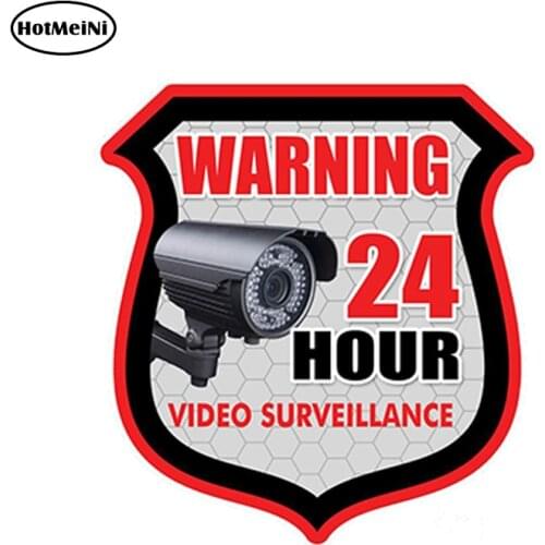 HotMeiNi Car Styling Car Sticker WARNING 24 Hour VIDEO SURVEILLANCE Security Alarm Decal Stickers Waterproof 13cm* .11cm
