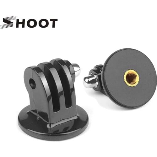 SHOOT Tripod Adapter Mount for Gopro Hero 7 6 5 4 Session SJCAM Yi Lite 4K 4K+ Adapter Mount With 1/4 Inch Hole Camera Acceaaory