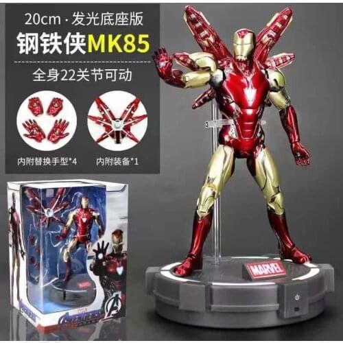 High quality Marvel Avengers Iron Man MK3 MK4 MK5 MK2 MK85 bracket base action movie doll 18cm high boy toy