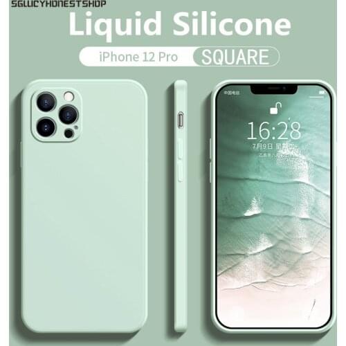 For iPhone 11 12 Pro SE 2 Case Square Original Silicone Full Protection Soft Cover For iPhone X XR 11 XS Max 7 8 6 6s Phone Case