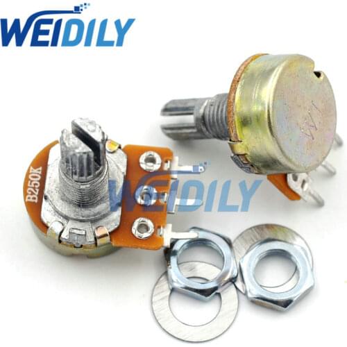 5PCS/LOT WH148 B250K Linear Potentiometer 15mm Shaft With Nuts And Washers Hot 3Pin High Quality