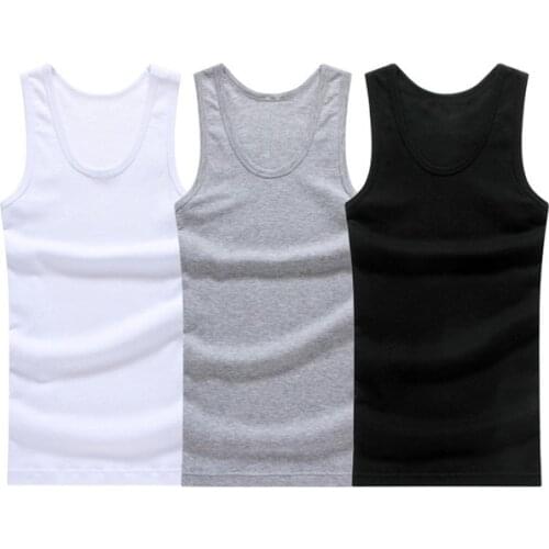Mens Underwear 3 Pieces/Multi-Cotton Sleeveless Cotton Singlet Crew Neck Top Muscle Vest Sportswear Casual Shirt Underwear