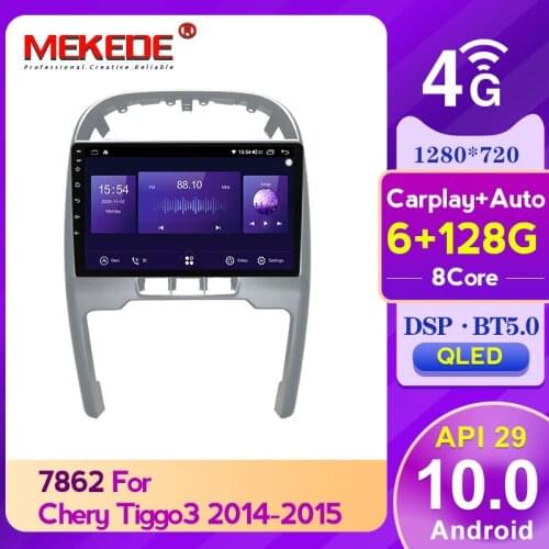 Mekede 7862 QLED Screen 1280*720 Android 10.0 For Chery Tiggo 3 2009-2013 Car Radio Multimedia Video Player Navigation GPS