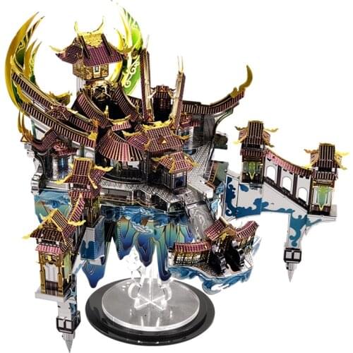 Microworld 3D Metal Puzzle Figure Toy Dragon Palace model kits Educational kits Education Gift Toys For Children